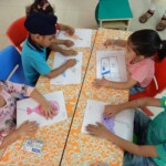 "Our little champs are expressing their creativity and learning new skills through fun arts and craft assignments at Champs Foundation Preschool & Day Boarding!" "Preschoolers working on an arts and craft assignment, creating colorful and creative projects at Champs Foundation Preschool & Day Boarding."