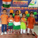"Our little champs are celebrating India’s Independence Day with pride, joy, and fun activities at Champs Foundation Preschool & Day Boarding!" "Preschoolers celebrating Independence Day (15th August) with activities, flags, and patriotic spirit at Champs Foundation Preschool & Day Boarding."